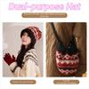 Fashion Striped Knitted Woolen Hat Ethnic Style Thickened Ear Flap Cap Windproof Cold-proof Beanie Cap Winter