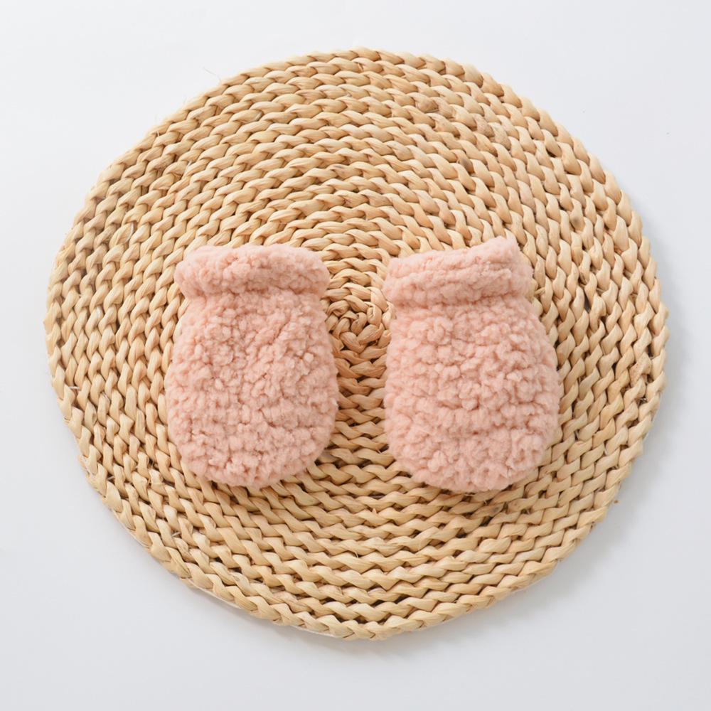 

Double Layer Baby Mittens: Anti-Scratch, Warm Bubble Fleece for Newborns One Size розовый