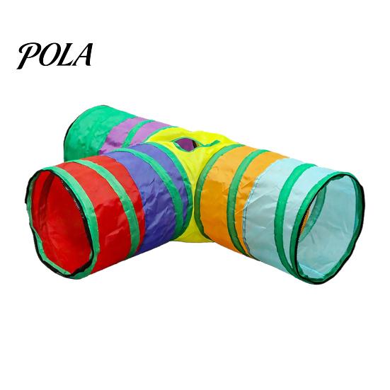 Cat Rolling Tunnel Rainbow Toy, Collapsible Hide with Peek Hole, Zippered Interactive Toy Modular Tunnels, Can Be Freely Combined for Indoor