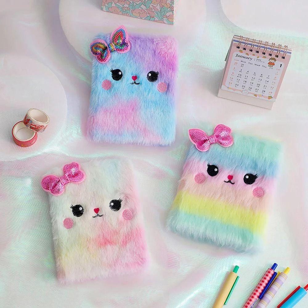 Daily Planner Note Book Office Supplies Journal Book Note Pad Cat Plush Notebook Diary Book