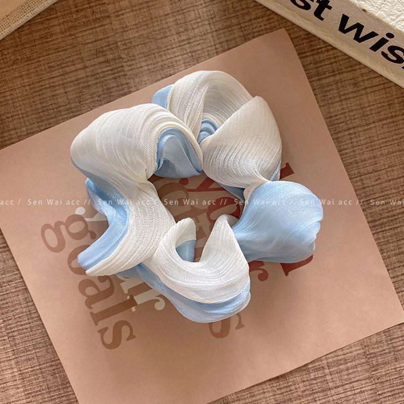 

Streamer gradual change mesh large intestine hair band female gentle wind high value hair tie headband rubber band hair accessories