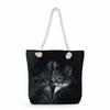 Multifunctional Cute Cat Printed Thick Rope Shoulder Beach Bag Casual Large Capacity Handbag 7608 KTB