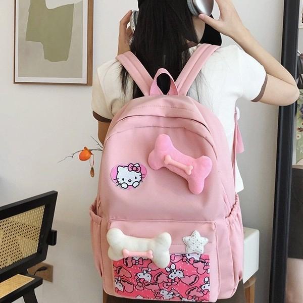 Schoolbag new KT cat babes backpack niche cute student campus sense bone cartoon schoolbag large capacity lightweight backpack