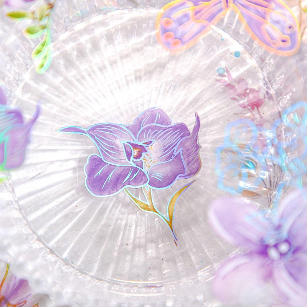 Decorative Holographic Laser Sticker DIY Crafts Ice Crystal Collage Decals Laptop Scrapbook