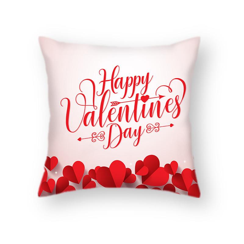 Nordic Red Sofa Pillow Love Pillow Case Ins Style Flower Couple Wedding Hug Valentine's Day Decoration Pillow Case