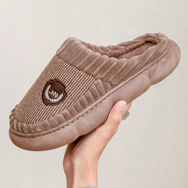 Extra large size cotton slippers men's autumn and winter new indoor home 46 thick bottom 47 non-slip warm cotton drag men