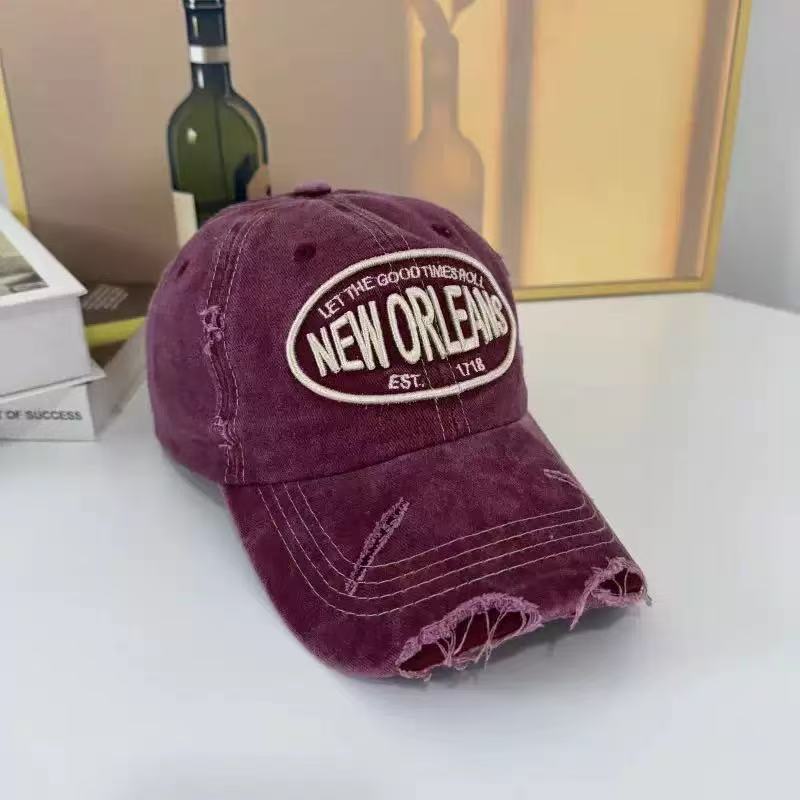 2025 Unisex Washed Cotton Baseball Cap Letter Embroidered Vintage Snapback Hat Men And Women Streetwear Outdoor Sports Hats