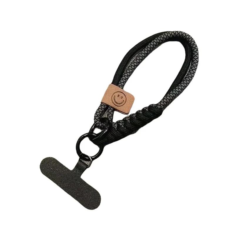 INS British Style Contrasting Woven Phone Lanyard Short Handheld Trendy Phone Case Wrist Rope Doll Luggage Pendant Hanging Rope