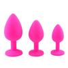 Anal Plug Adult Toy Waterproof 3 Rhinestone Design Plug Colors Anal Sex Toy Couples