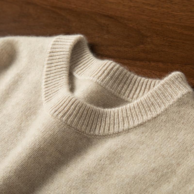 Fanzhen Men's 100% Pure Cashmere Round Neck Pullover Sweater