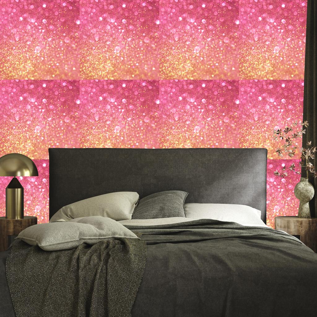 Coral and powder pink glitter wallpaper for living room and bedroom 50x1000