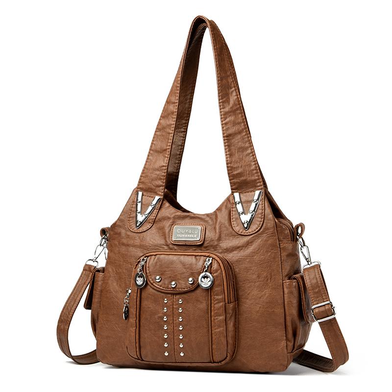 Nye Luksus Håndtasker til Kvinder Kvinder Tasker Designer Vintage Bløde Lædertasker Mode Satchel Motorcykeltaske Tote Tasker Skuldertaske
