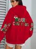 Felpa Colorata da Donna con Scritta 'Merry Christmas' e Tasca per l'Autunno