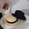 Sunshade Flat Tops Cap French Style Sun Hat Ins Straw Hat  Men and Women