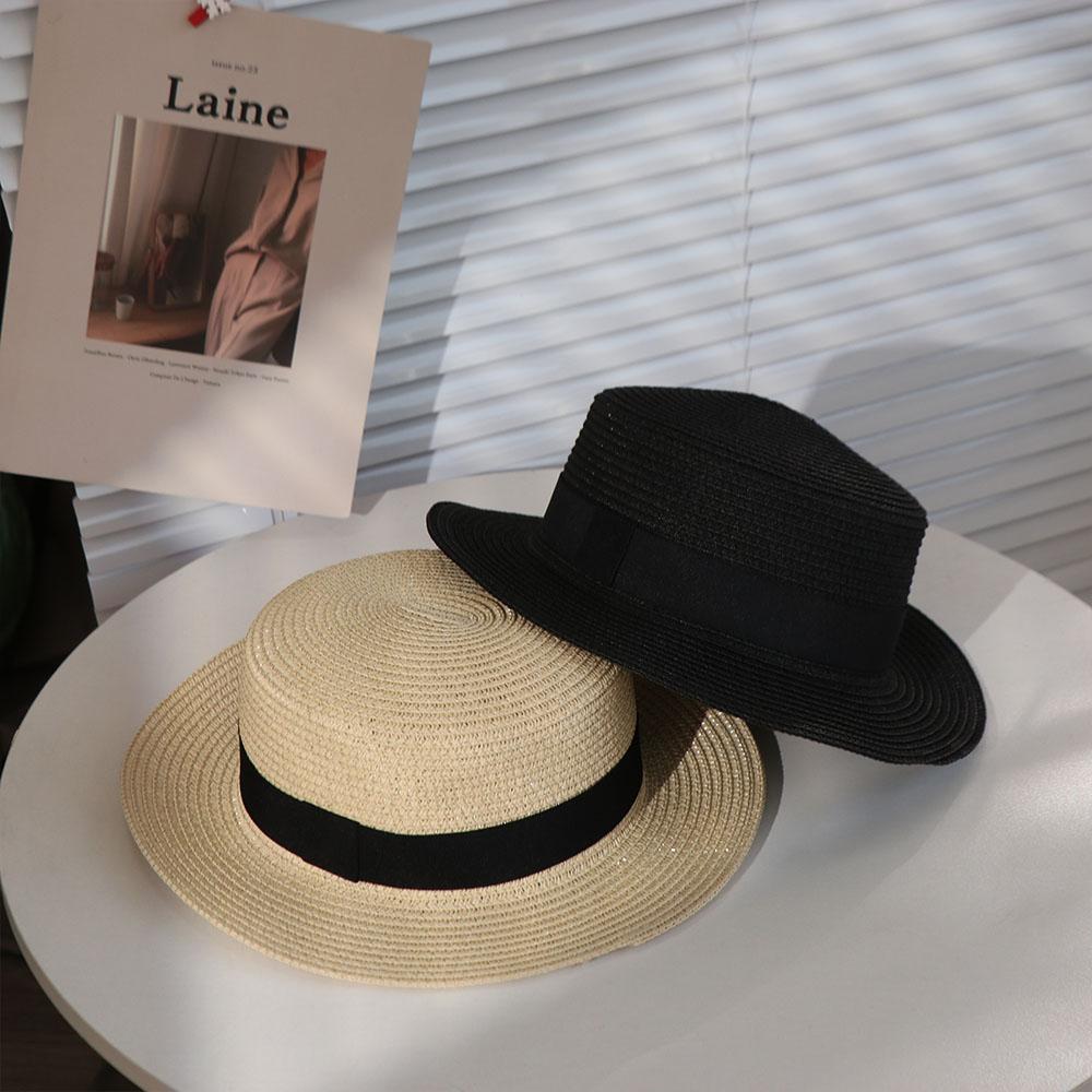 Sunshade Flat Tops Cap French Style Sun Hat Ins Straw Hat Men and Women