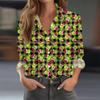Women's Shirt Blouse Christmas Print Button Long Sleeve Casual Basic Shirt Collar Regular Top
