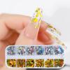12 Colors/Set Nail Sticker Decor Sparkly Alphabet Small Laser Glitter Nail Sequin DIY Letter Nail Art Decorations Accessories