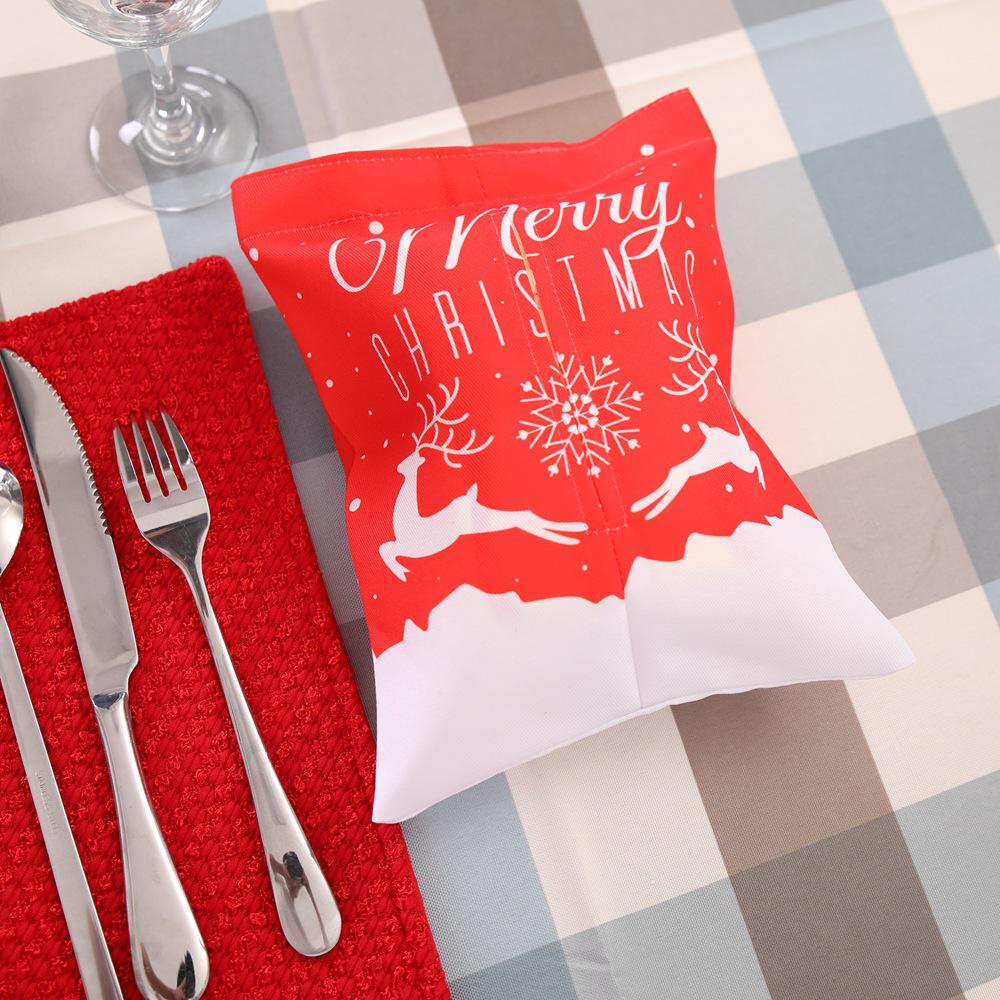 Christmas Tissue Box Cover Bag Cartoon Santa Tissue Covers Kitchen Dinner Party Table Decors Christmas Decorations for Home