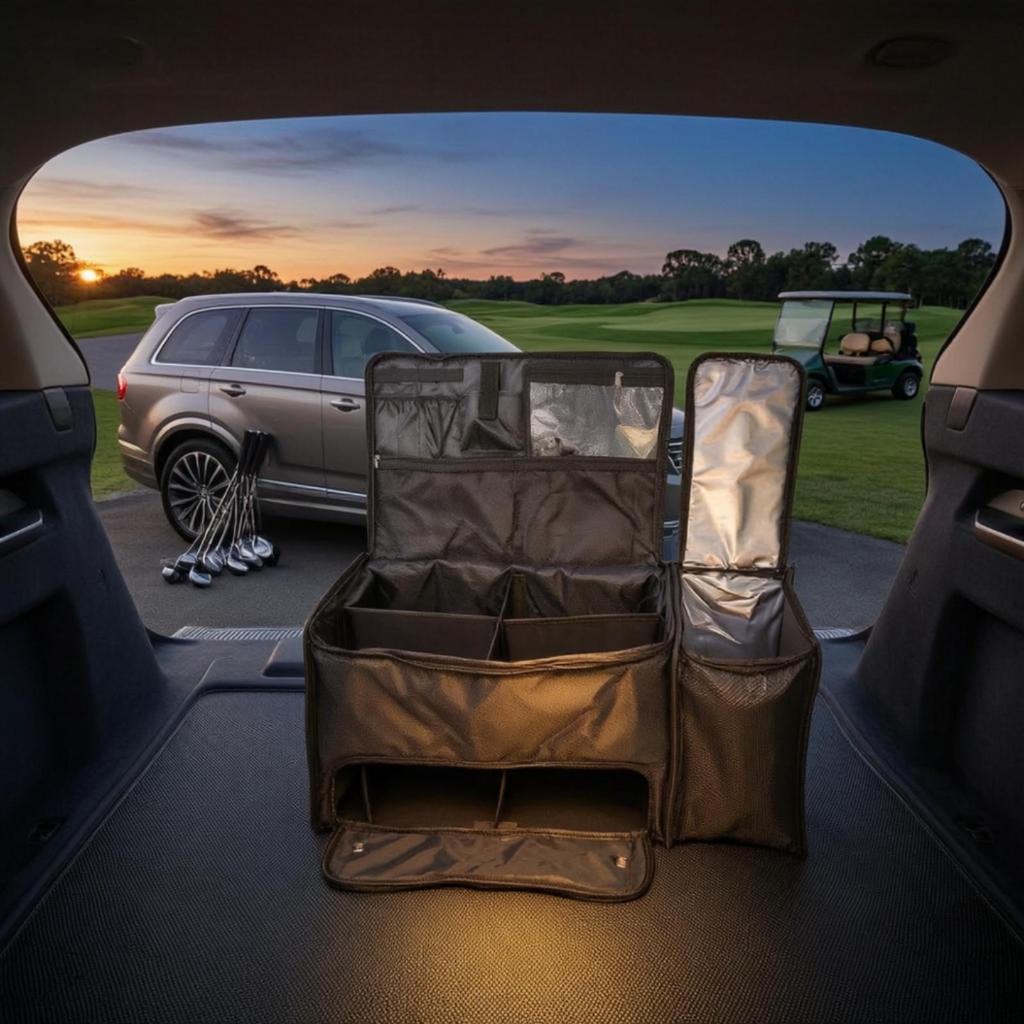 Golf Trunk Organizer Reinforced Storage Bag Lasting Shape for Golfers