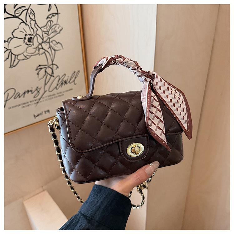 Rhombus Chain Bag Women's Autumn and Winter New Casual Niche Messenger Bag Portable Small Square Bag