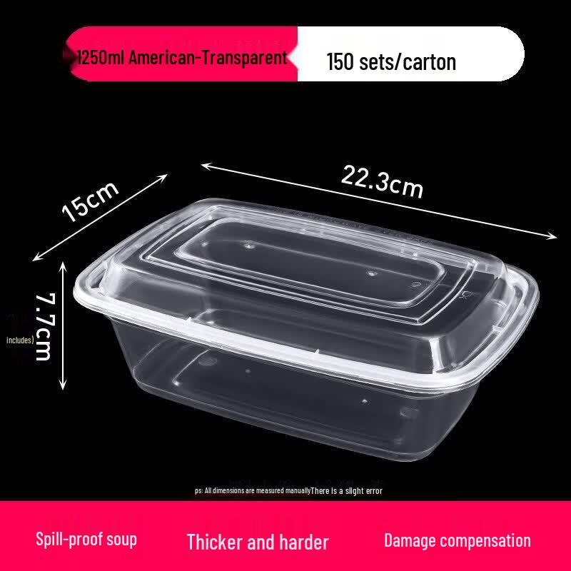 LYVVV Disposable Rectangular Takeout Containers with Lids