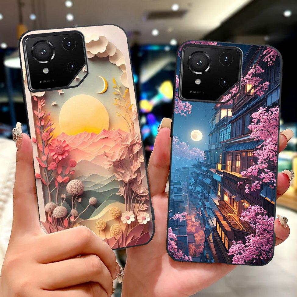 For Asus ROG Phone 9 Pro Back Cover For Asus ROG Phone 9 Case Silicone Cute Cat Luxury Love Funny Painted Shockproof Bumper