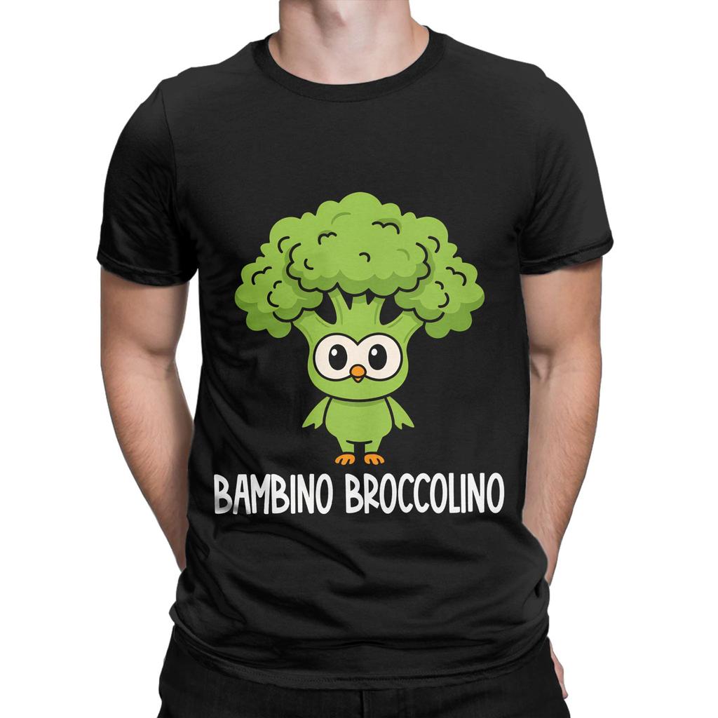 Italian Brainrot Characters Bambino Broccolino Pure Cotton TShirt  ONeck Fashion Tee Shirt Plus Size Custom Logo Clothing