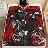 1PC Black Butler Print Flannel Blanket, High Quality All Seasons, Home Decor, Warmth and Comfort, Perfect for Christmas Gifts