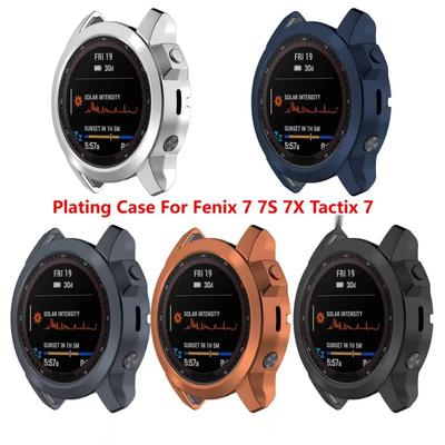 Coque de protection en TPU plaqué pour Montre Connectée Garmin Fenix 7 7S 7X Pare-chocs en Silicone Souple Protecteur Coque Accessoires