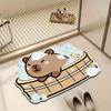 Cute Bathing Capybara Shaped Bath Mat, Kawaii Cartoon Non-slip Absorbent Washable Bathroom Shower Floor Rug