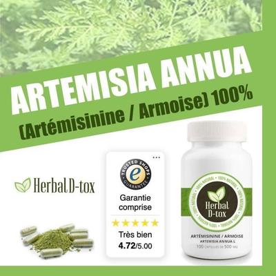 Herbal D-tox Artemisinin Supplement ~ Wormwood (Artemisia Annua L) 100% Pure, 100 Capsules X 500 Mg