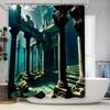 Underwater Ruins Shower Curtain Waterproof Bath Decor for Bathroom, Home Decoration Wall Hanging Artwork for Kids Bedroom 150x24