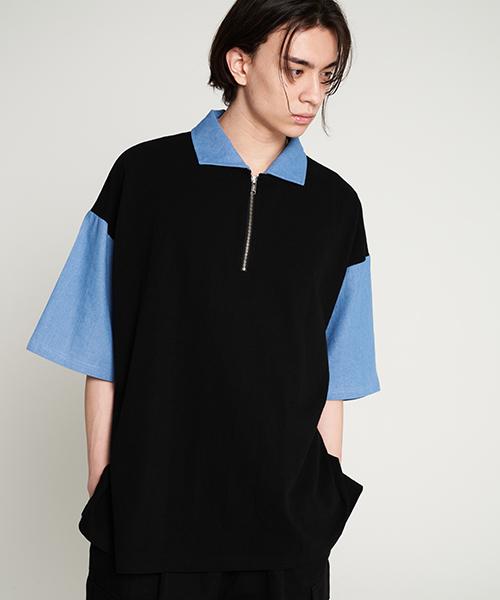 Tener Denim Color Pk Overfit Collar T-Shirt Black F