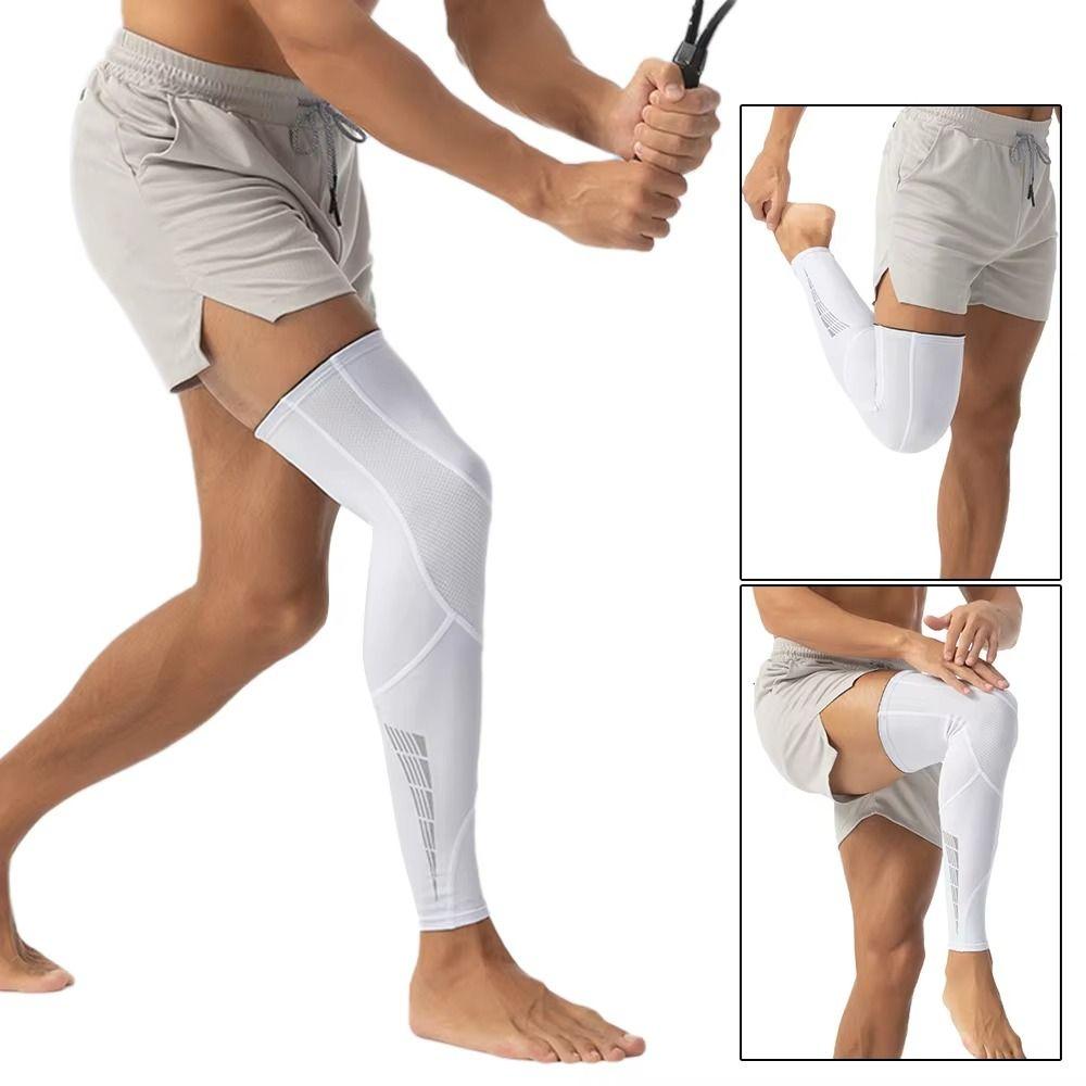 Anti-slip Compression Leg Sleeves Reflective Strip Sports Leg Sleeves Long Knee Sleeve  Swelling