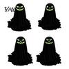 Festive Home Decor for Halloween 4 Pcs Ghost Decoration, Spooky with Glowing In The Dark Trick or Treat Party Face, Standing Desktop Figurine