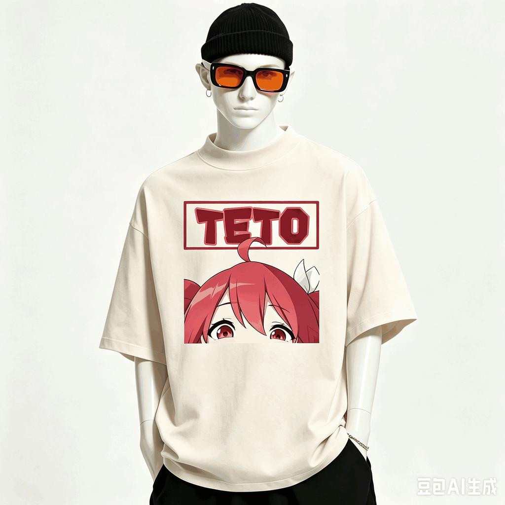 Kasane Teto Oversized Unisex Graphic Print Crew Neck T-Shirt for Men Women High Quality Y2k Short Sleeves Streetwear Cotton SOFT