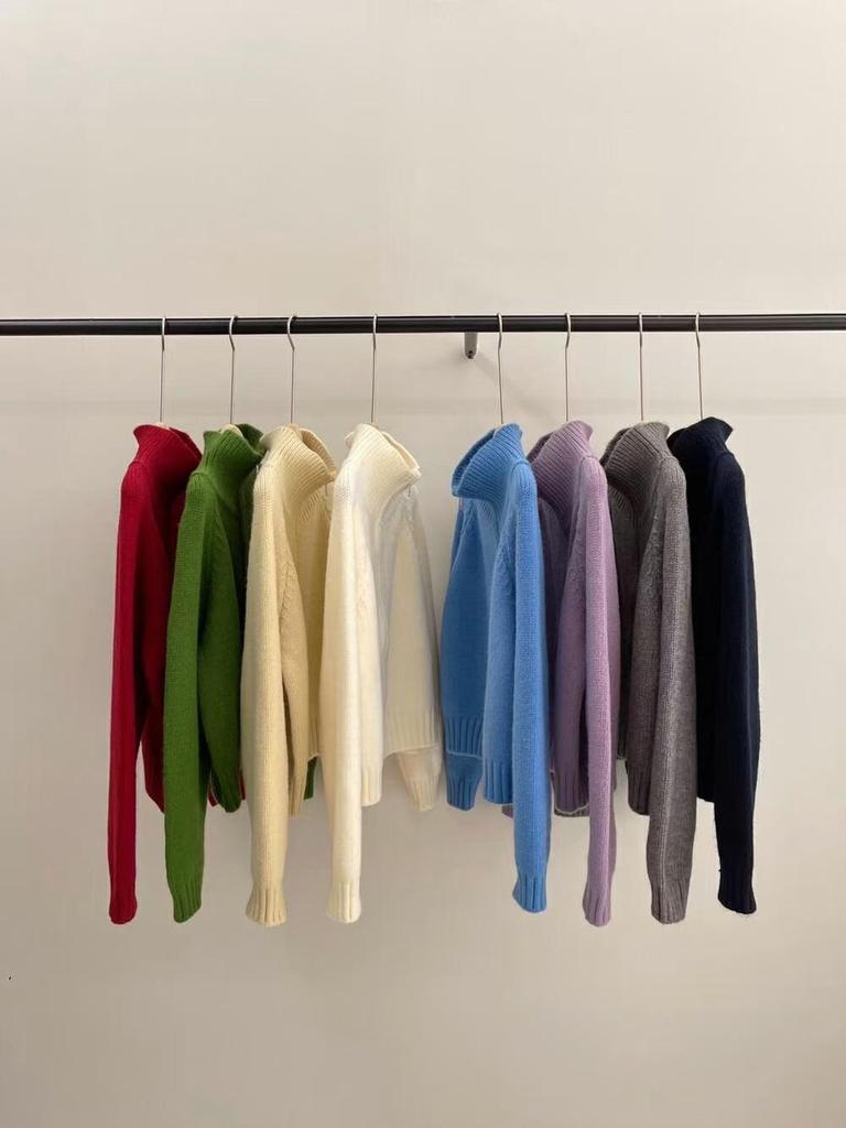 Korean Style Loose Knit Cardigan with Stand Collar and Double Zipper - Casual Short Jacket for Women