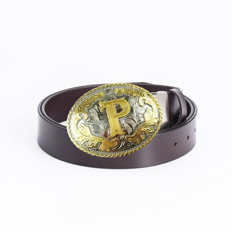 

P-belt Железный зажим Соединительная кожаная пряжка Модный ремень в стиле панк Персонализированный ремень из вестерн-денима 90cm