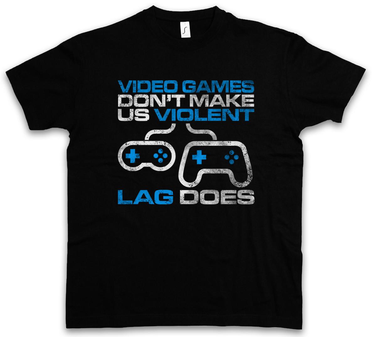 VIDEO GAMES DON T MAKE US VIOLENT T-SHIRT Fun Gamer Gaming Admin Symbol Lag does XXXL
