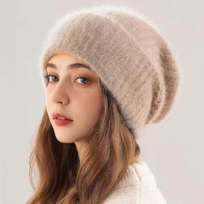 

WTEMPO Women s Autumn Winter Cold-proof Windproof Solid Color Furry Hats Women s Verstaile Casual Retro Elegant Warm Plush Hats 1pc*one size