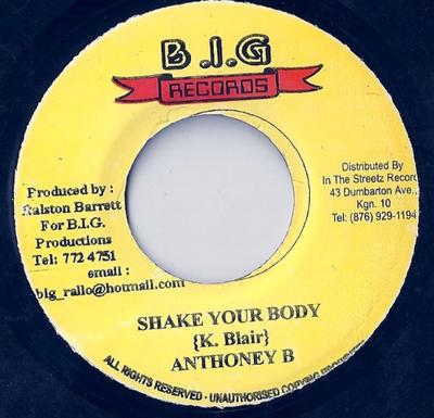 7-Zoll Schallplatte ANTHONY B / GALAXY P - Shake Your Body / Caan Stop Me NONE B.I.G. Schallplatten Jamaika Reggae, Ska & Dub Gebraucht