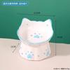 Cute Ceramic Cat Bowl,Tall Neck Protection,Anti-knock,Leak-proof Oblique Mouth,Anti-black Chin Cat Dog Food Basin,Pet Supplies