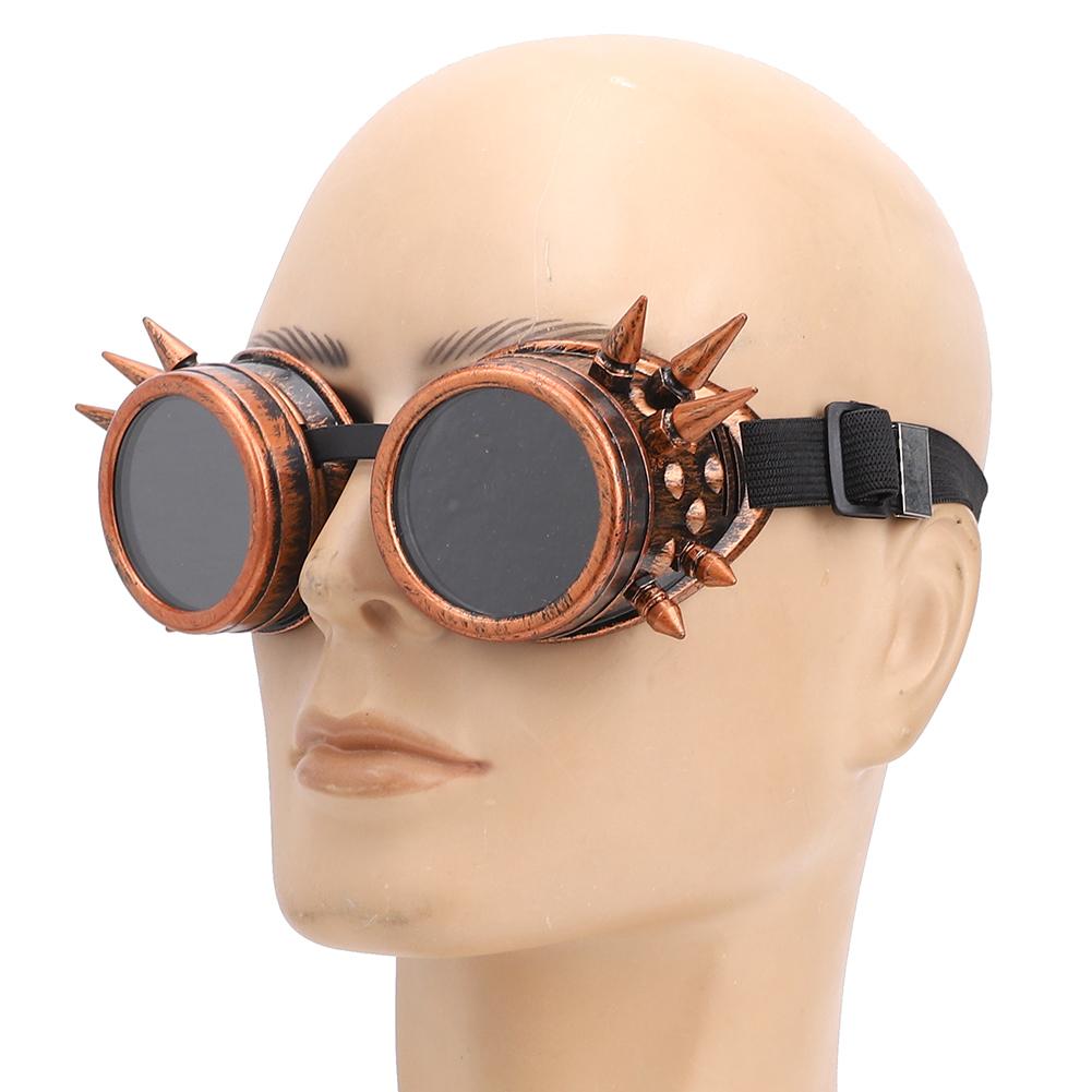 ABS Industrial Vintage Spiked Steampunk Unique Goggles Cycling Glasses Double Layer Windproof Sunglasses