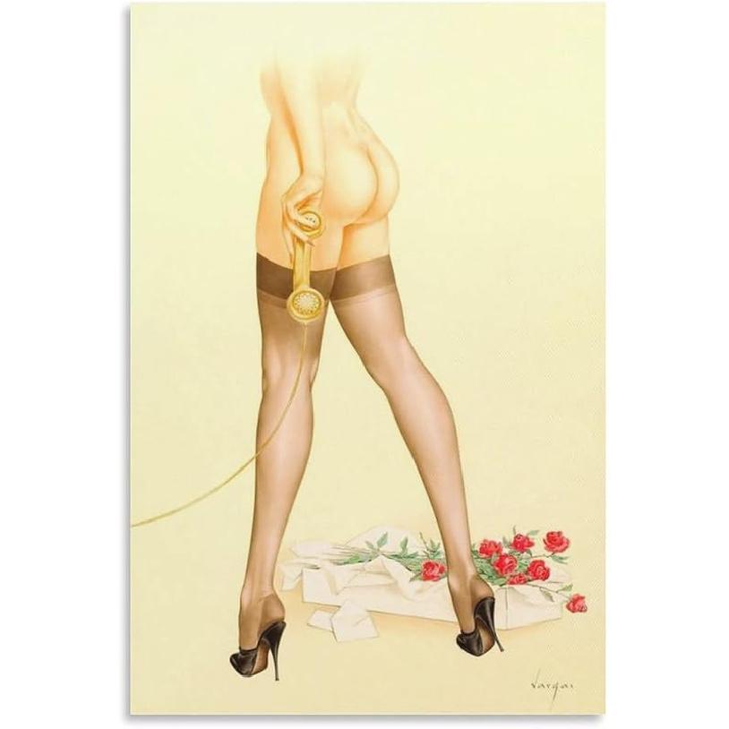 AAHARYA Alberto Vargas Poster Pinup Girl Painting Vintage Art Canvas Print (10) Canvas Painting Posters And Prints Wall Art Pictures for Living Room