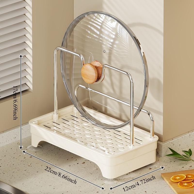 1PC Kitchen Shelf Drain Pot Lid Shelf Household Chopping Board Rack Cutting Board Storage Rack Countertop Cutting Board Placement Rack Artifact