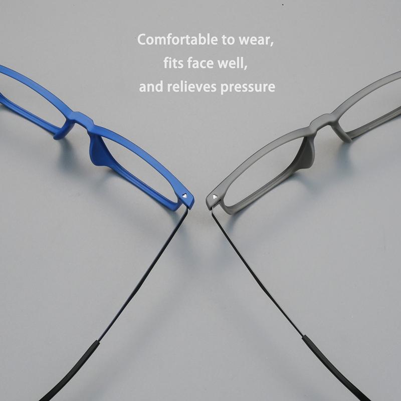 High Quality Square Rubber Titanium Reading Glasses for Men Women Anti Blue Light Computer Glasses Prescription Eyewear