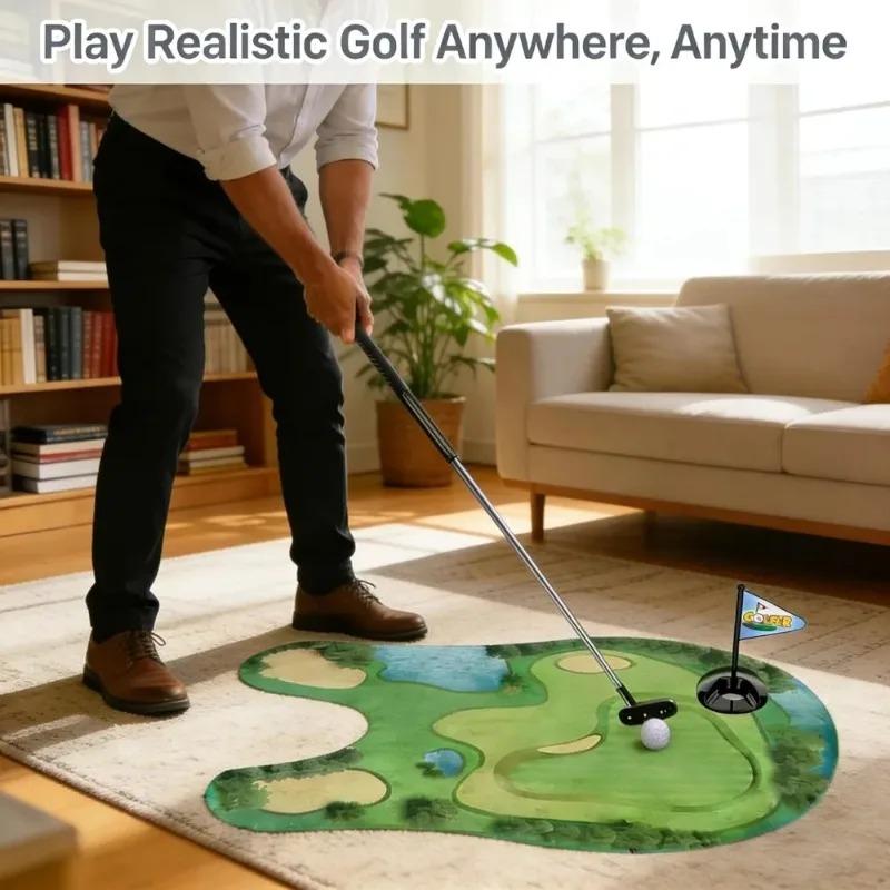Funny Bathroom Mini Putting Game Full Golf Ball Set Portable Indoor Toy Nice Present For Dad And Male Partner Leisure Time