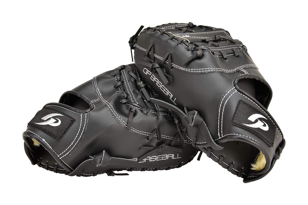 GP Baseball First Black Baseman's Mitt, Right-Handed,
