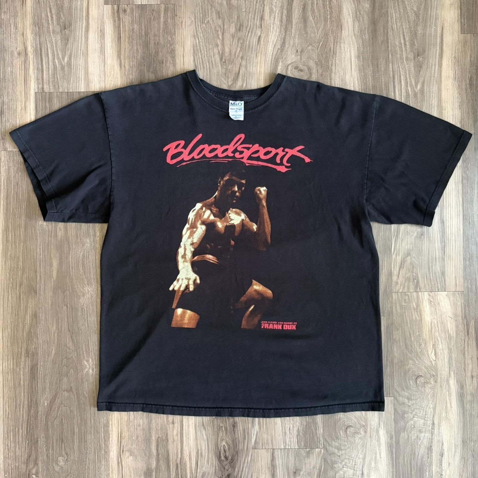 Vintage Bloodsport Jean Claude Van Damme Movie Promo Size XL Black RARE Unisex T-Shirt XL