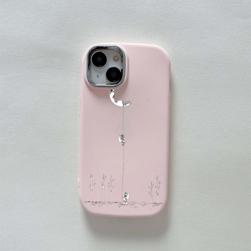 N30 Space Moon astronauta artystyczny projekt Miękka tylna obudowa dla iPhone 15 Pro Samsung A14 Xiaomi Poco F5 Redmi Huawei Honor Plating Frame Camera Protector Case